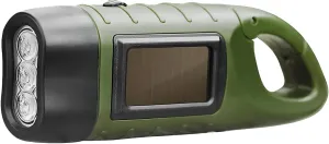 Solar Charging Flashlight | Survival Hand-Crank Flashlight Solar-Powered,Long-Lasting Illumination Bright Night Lamp for Hiking, Fishing, Hunting, Camping