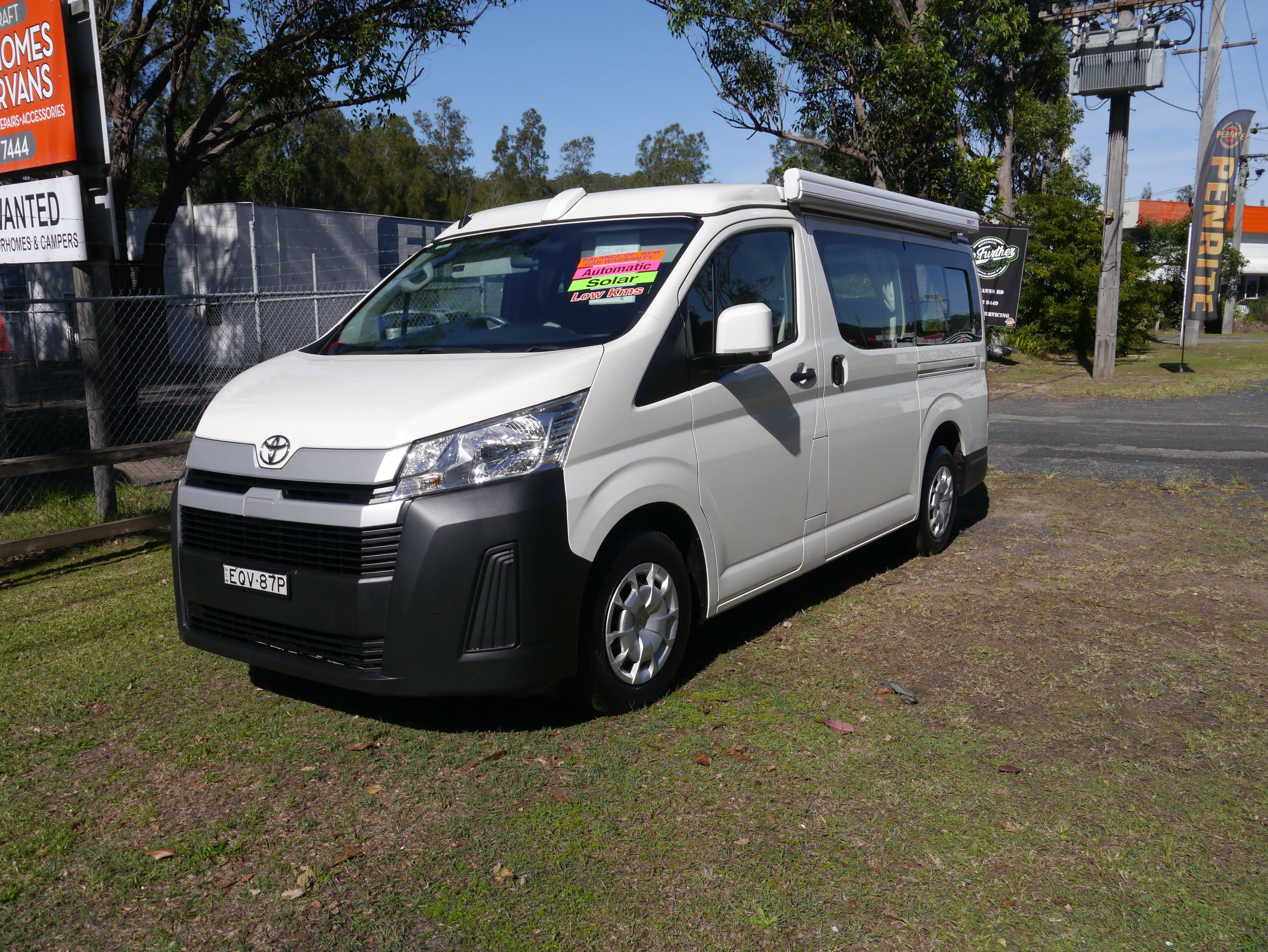 SOLD - 2021 LWB Toyota Hiace Campervan - Rock N Roll Bedseat Floorplan