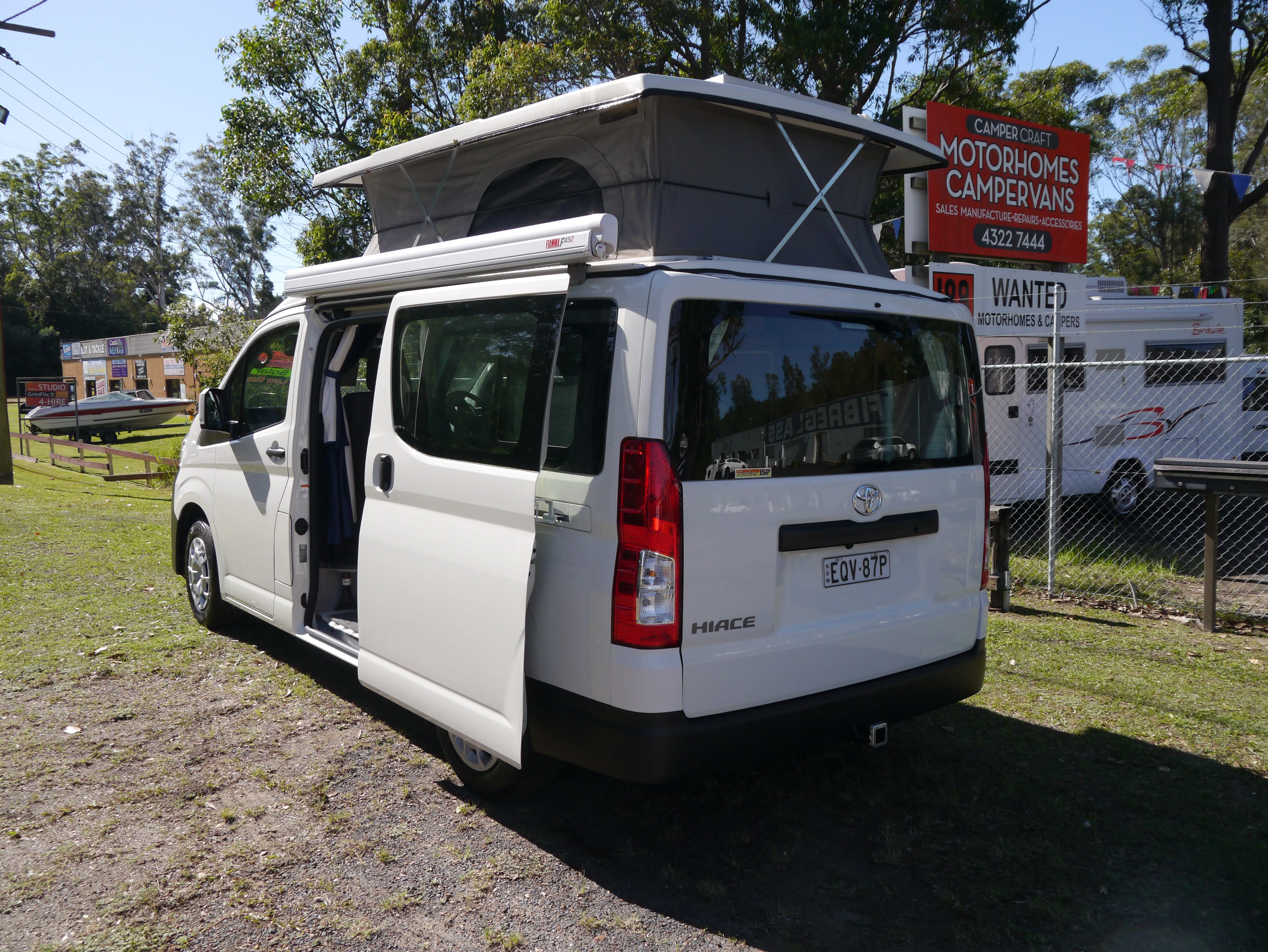 SOLD - 2021 LWB Toyota Hiace Campervan - Rock N Roll Bedseat Floorplan