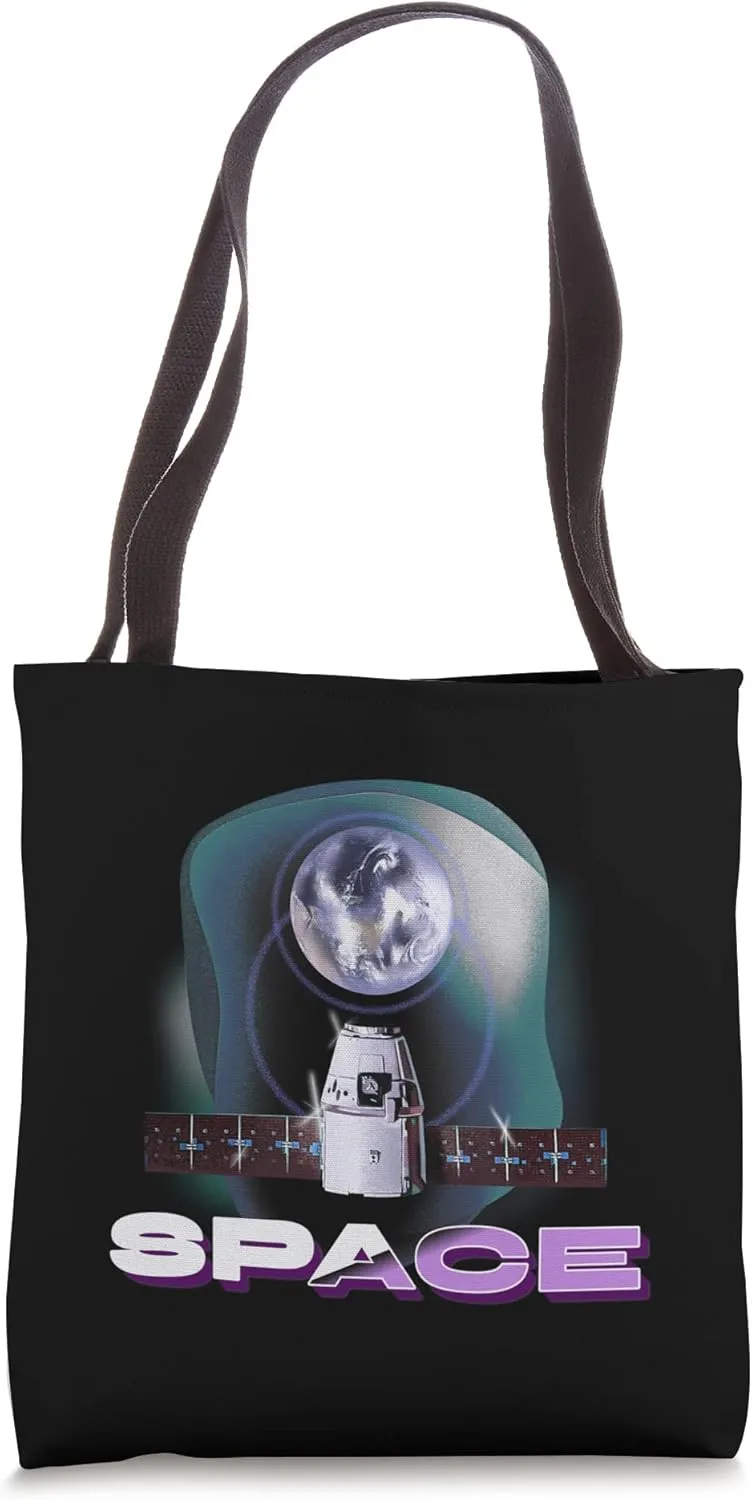 Space Satellite Galaxy Tote Bag