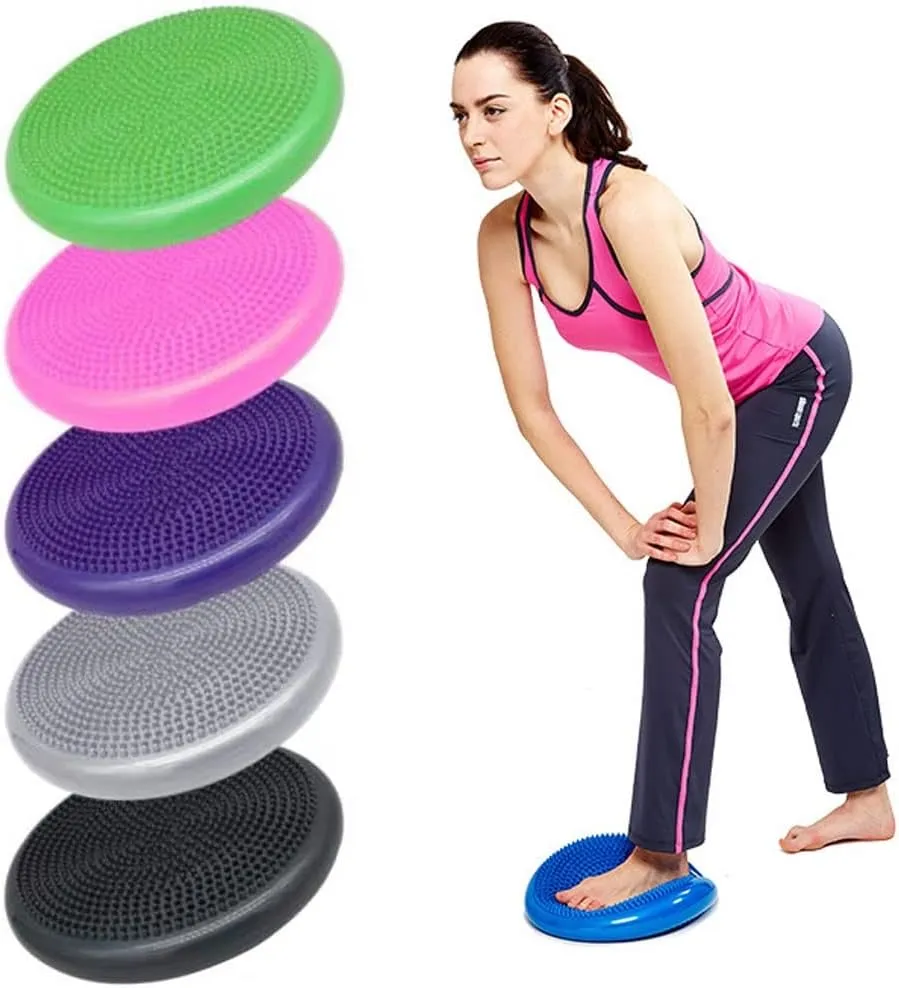 Sporting Goods Inflatable Yoga Massage Mat Yoga Balance Disc Massage Pad Cushion Mat Round Inflatable Ball Durable Universal Sports Gym Fitness for Indoor Exercise