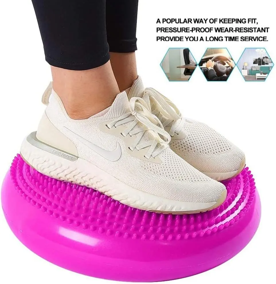 Sporting Goods Inflatable Yoga Massage Mat Yoga Balance Disc Massage Pad Cushion Mat Round Inflatable Ball Durable Universal Sports Gym Fitness for Indoor Exercise