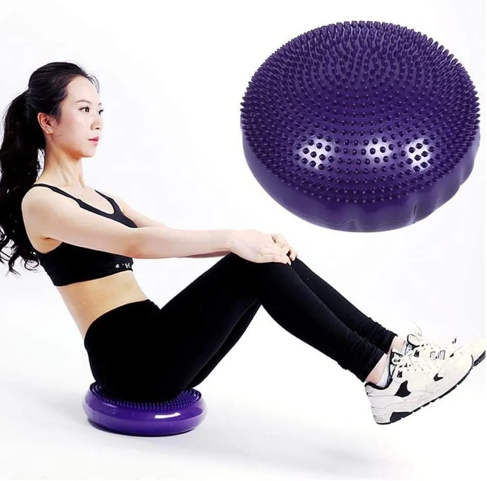 Sporting Goods Inflatable Yoga Massage Mat Yoga Balance Disc Massage Pad Cushion Mat Round Inflatable Ball Durable Universal Sports Gym Fitness for Indoor Exercise