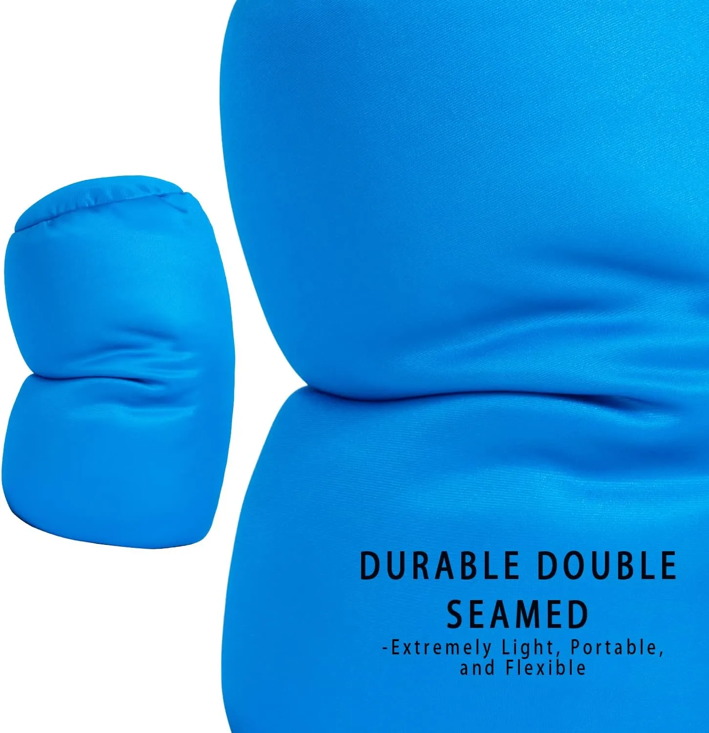 Squishy Microbead Neck Pillow, 7Inch x 12Inch Soft Travel Body Bed Pillow Bean Pillow for Kids Adult Chair Sleeping Car Seat, Fun Dormroom (Sky Blue)