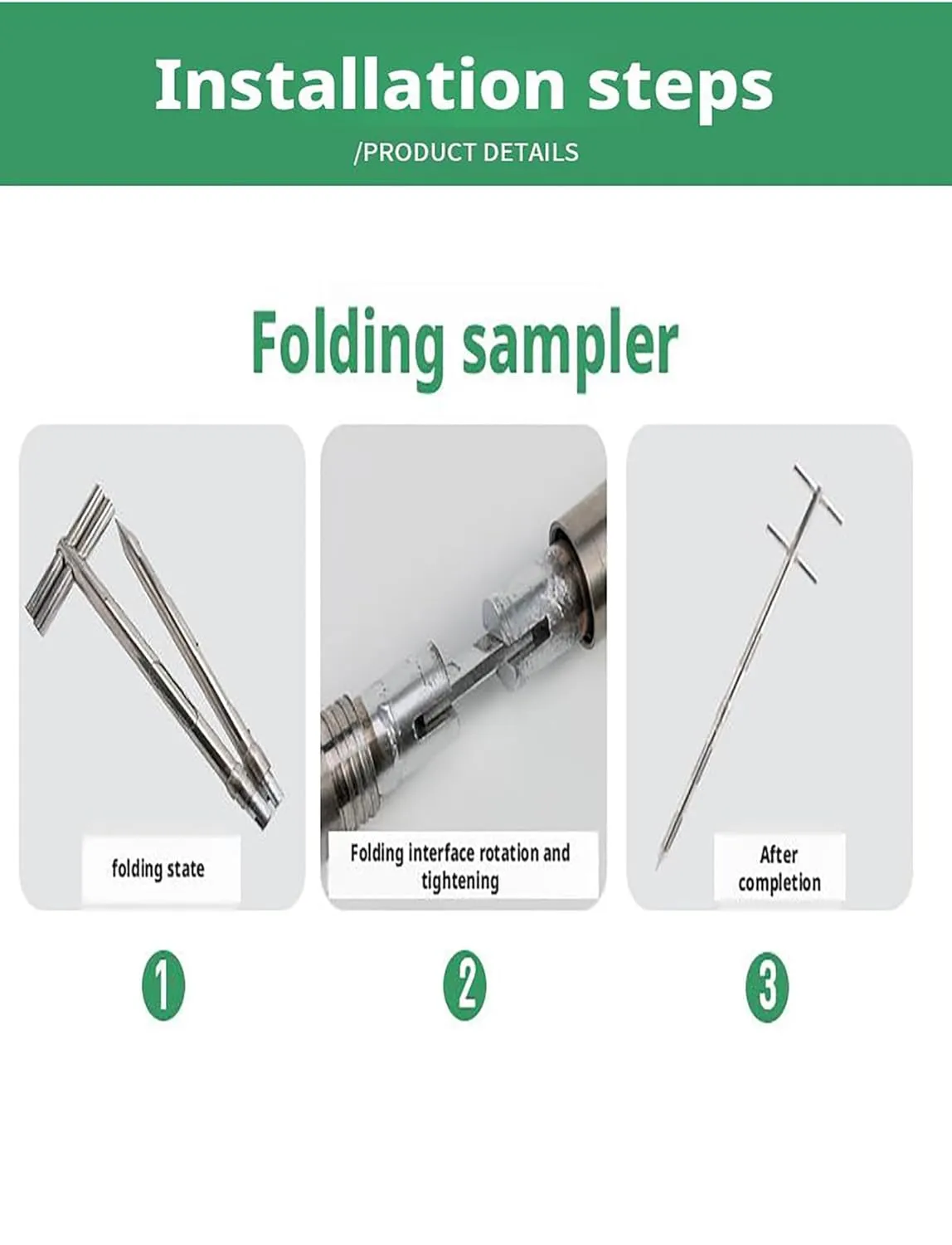 Stainless Steel Grains Powder Sampler Probe Rotary Handle Granule Solid Sack Bag Sampling Thief Double Tubes(3.2cm,400cm/157.7in)