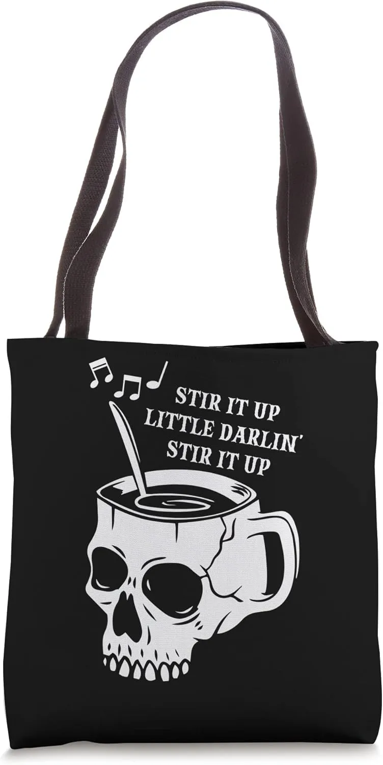 Stir It Up Lazy Halloween Costume Funny Skull Skeleton Bones Tote Bag