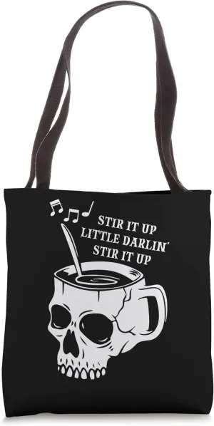 Stir It Up Lazy Halloween Costume Funny Skull Skeleton Bones Tote Bag