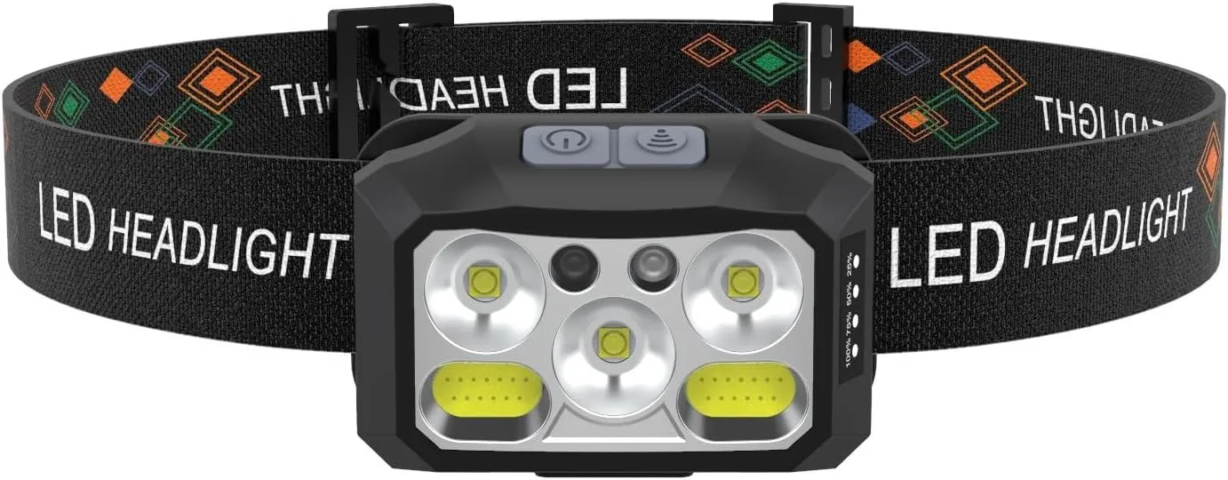 Strong Light Sensing Headlight - Type-C Charging - Head Mounted Outdoor Night Running Flashlight - Convenient Lighting