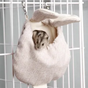 Sugar Gliders Sleeping Pouch Snuggle Cage Hanging Bed House for Squirrels Marmosets Rats Hamster Small Pets (Coffee,Large)