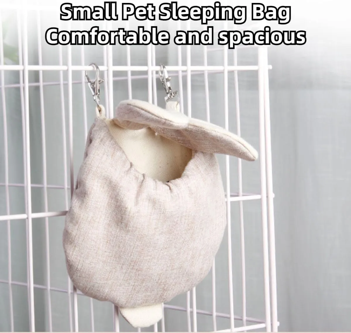 Sugar Gliders Sleeping Pouch Snuggle Cage Hanging Bed House for Squirrels Marmosets Rats Hamster Small Pets (Coffee,Large)