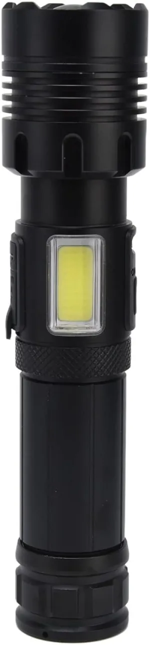 Super Bright Waterproof Zoomable Glare Flashlight with Power Display for Outdoor Activities and Emergency Use
