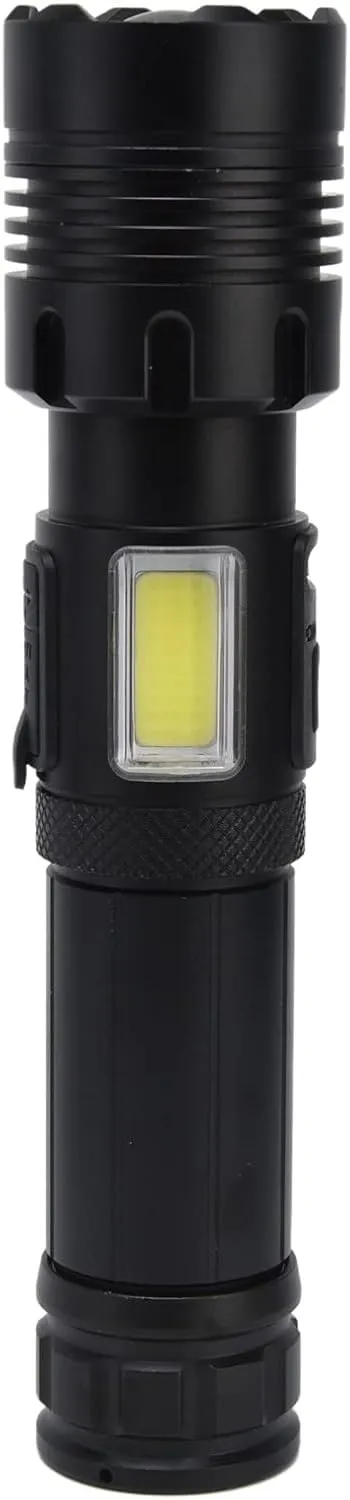 Super Bright Waterproof Zoomable Glare Flashlight with Power Display for Outdoor Activities and Emergency Use