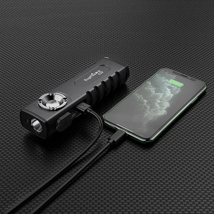SuperFire G20 High End Rechargeable Flashlight with built-in Cell Phone Charger