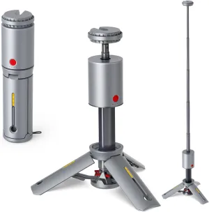 Telescopic Camping Light - Cordless Dimmable Camping Tent Lamp, 10000mAh Rechargeable Magnetic Lantern IPX6/IPX4 Waterproof, 520LM 3000K/5000K   SOS Mode with Ground Stakes (Gray-Red)