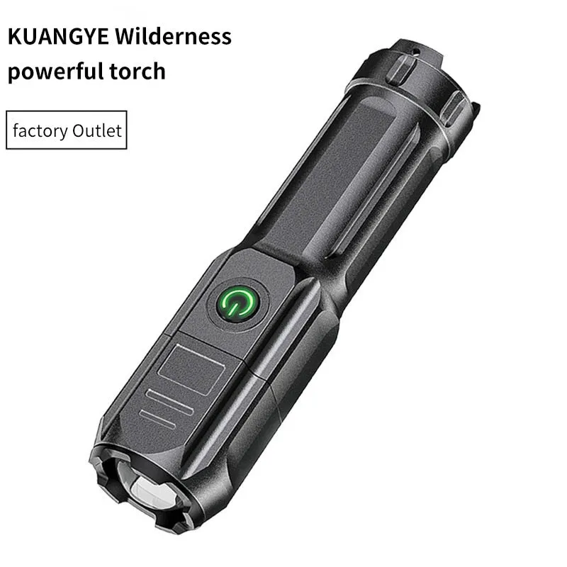 Telescopic Zoom USB Rechargeable Flashlight with Strong Light and Long-Range Flood Outdoor Lighting