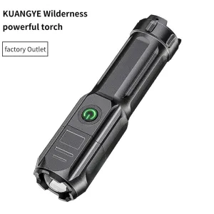 Telescopic Zoom USB Rechargeable Flashlight with Strong Light and Long-Range Flood Outdoor Lighting