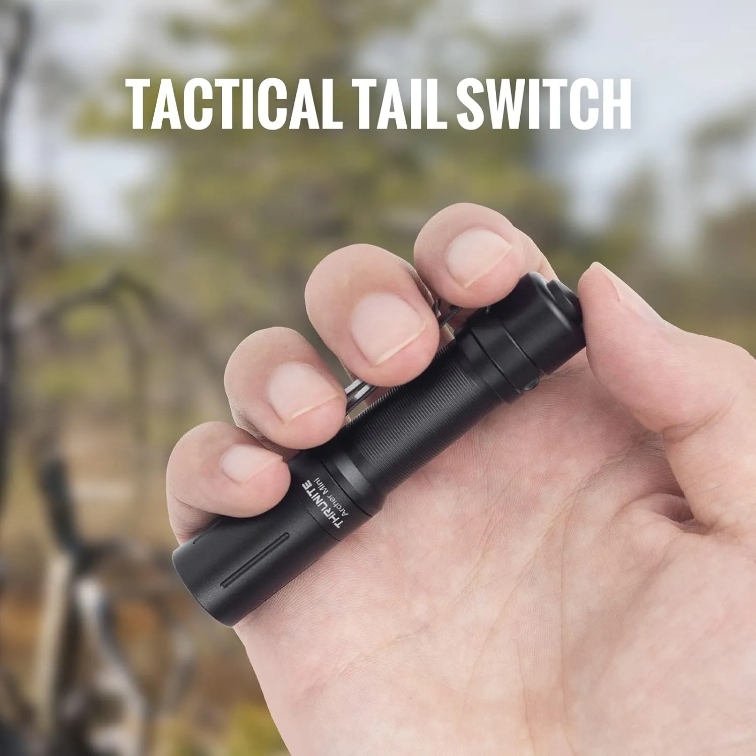 ThruNite EDC Flashlight Archer Mini, 405 Lumen Tail Switch LED Flashlight, USB C Rechargeable Little Pocket Penlight for Camping, Outdoor, and Emergency - Neutral White