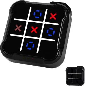 Tic Tac Toe Game, 4 in 1 Handheld Educational Game Machine, Electronic Tic Tac Toe Game for Education and Memory Growth, Home, Toy Board Game for Kids and Adults (Black)