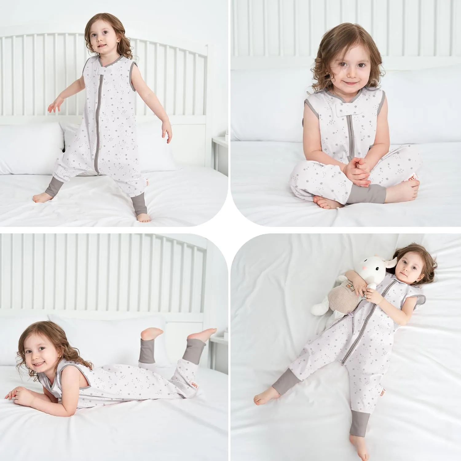 Toddler Sleep Sack with Feet TOG 0.5 Baby Wearable Blankets with Legs Sleeveless Baby Sleeping Bag for Boys Girls, 2 Pack
