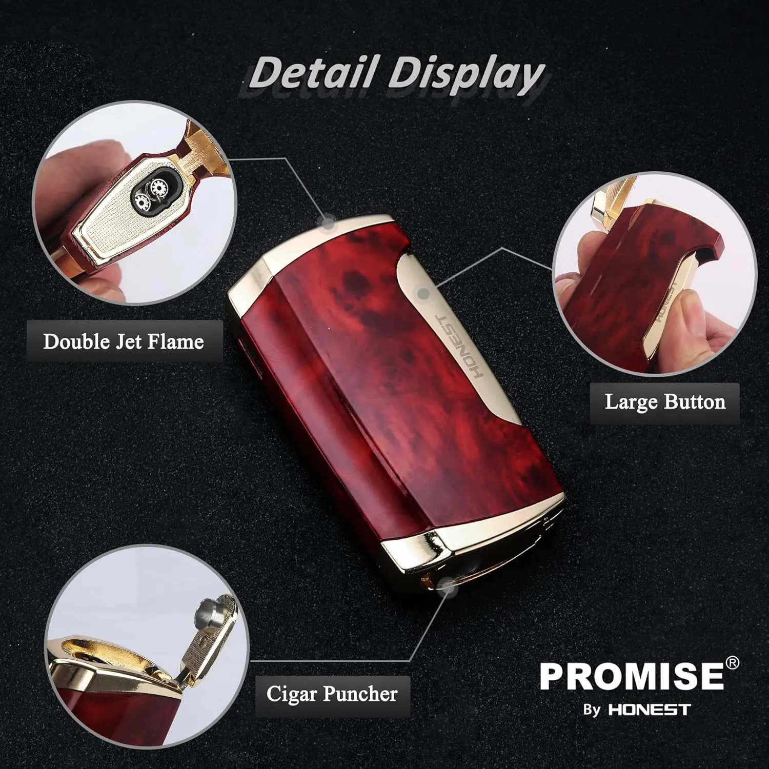 Torch Lighter Double Jet Flame Lighter (2PCS Brown)