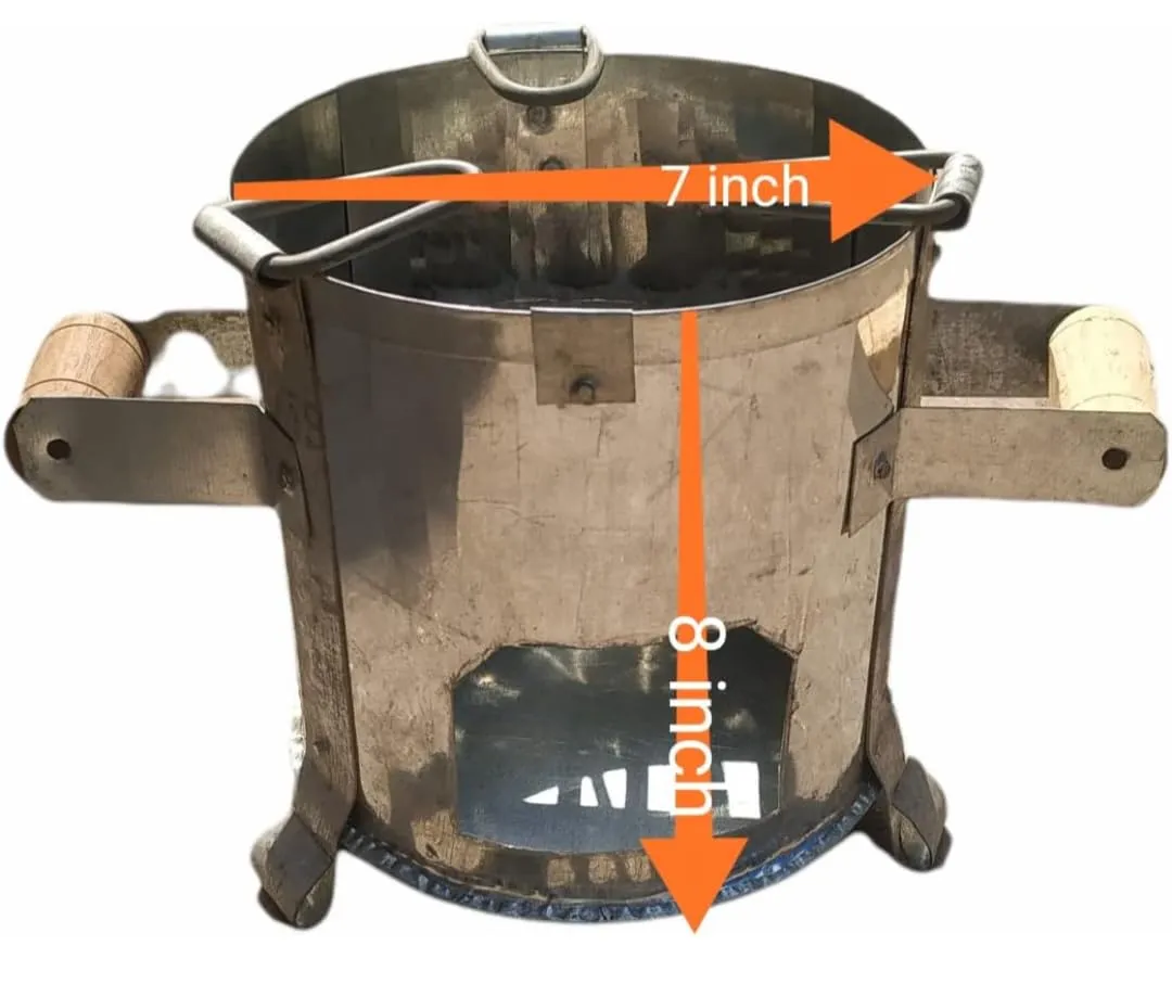 Traditional Iron Sigdi/angeethi/sigadi/Iron Ashtray/Round Heater/chulha/Stove/Roti tandoor size (Medium) iron utensils (Pack of 1pc)