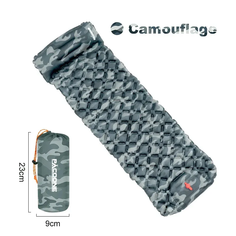 Ultralight Inflatable Camping Sleeping Pad with Pillow - Portable Air Mattress with Built-in Pump for Hiking and Travel