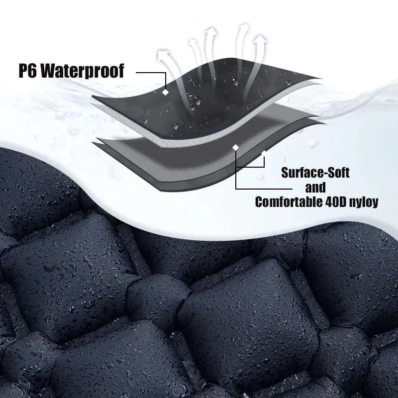 Ultralight Inflatable Camping Sleeping Pad with Pillow - Portable Air Mattress with Built-in Pump for Hiking and Travel