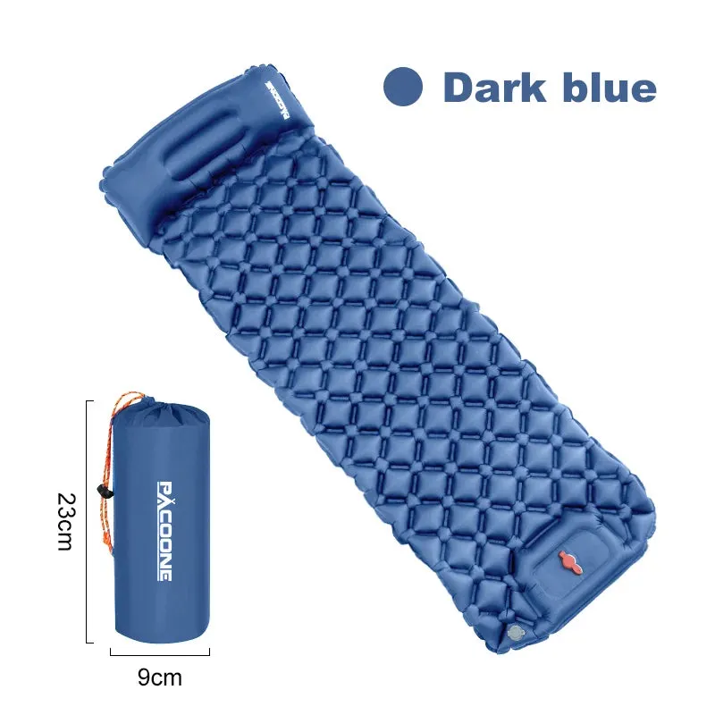 Ultralight Inflatable Camping Sleeping Pad with Pillow - Portable Air Mattress with Built-in Pump for Hiking and Travel