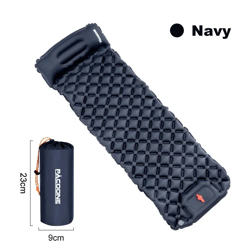 Ultralight Inflatable Camping Sleeping Pad with Pillow - Portable Air Mattress with Built-in Pump for Hiking and Travel