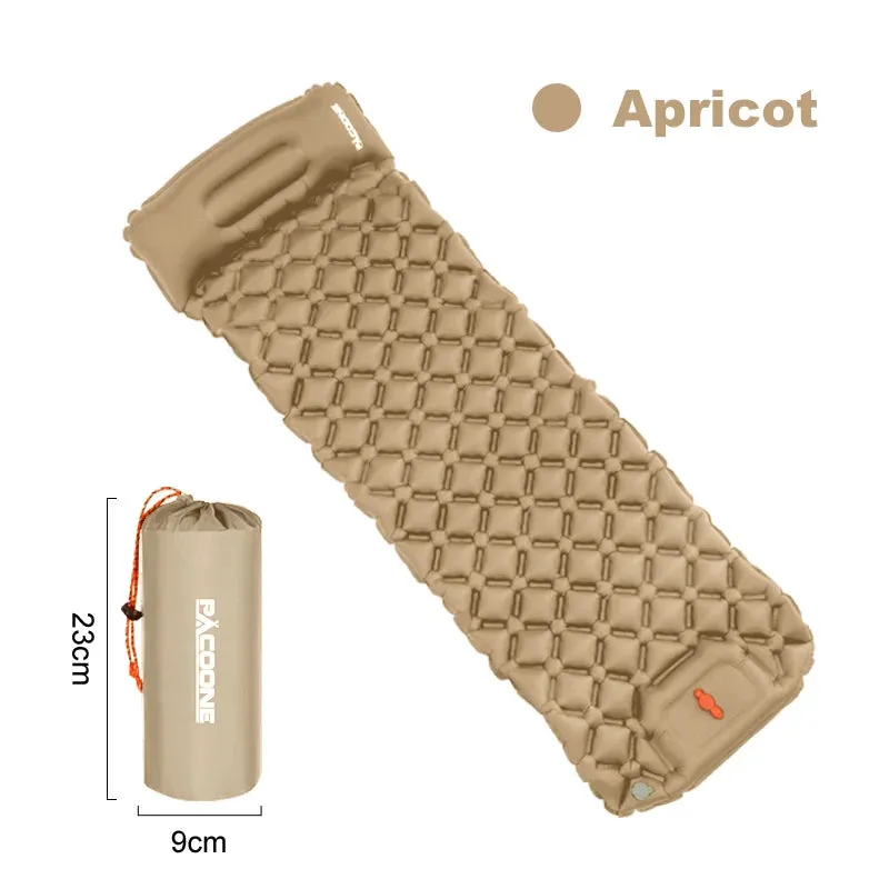 Ultralight Inflatable Camping Sleeping Pad with Pillow - Portable Air Mattress with Built-in Pump for Hiking and Travel
