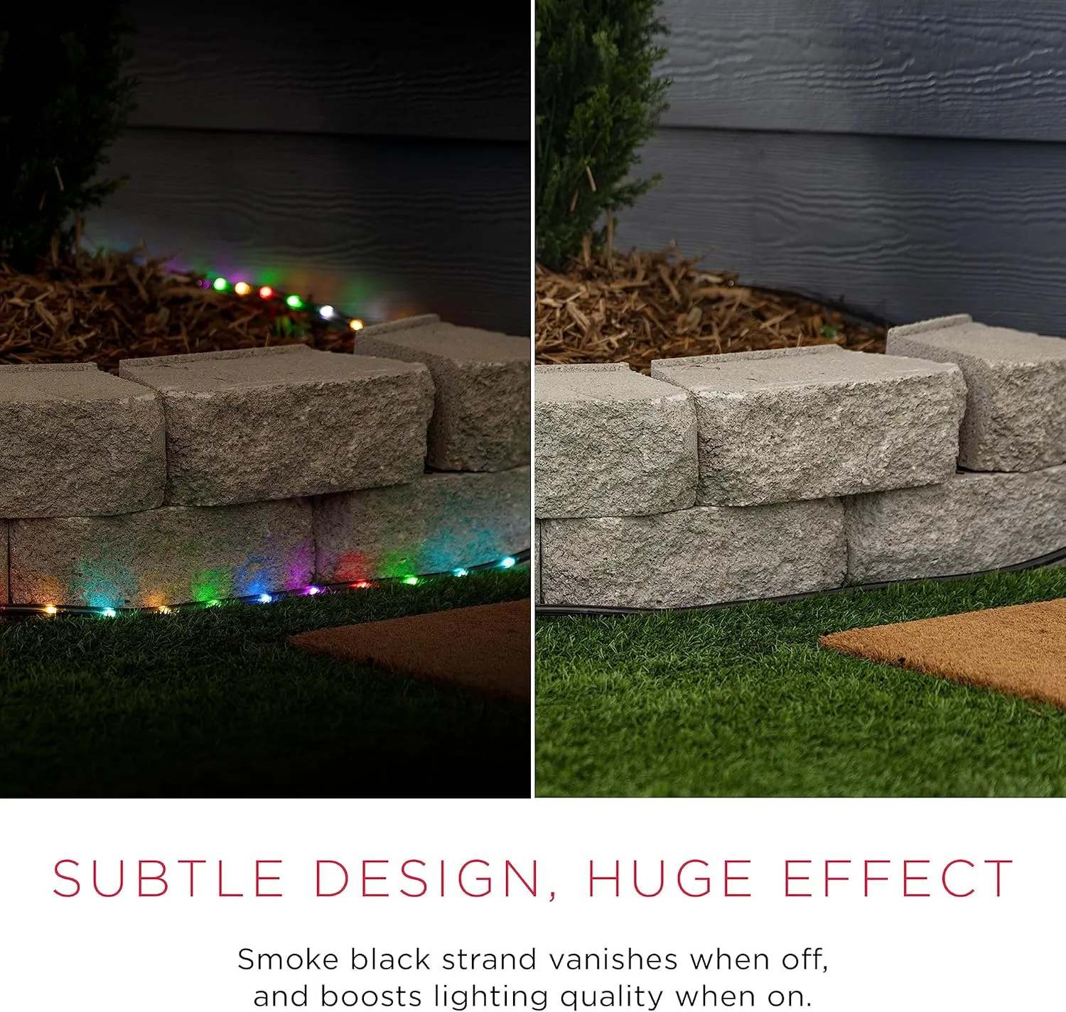 UltraPro LED Rope Lights, 25ft Premium Smoke Black Rope, Color Changing Light, RGB, Indoor/Outdoor, Discreet, Elegant, Flexible, Linkable, Durable, Rope Lights Outdoor, 63244