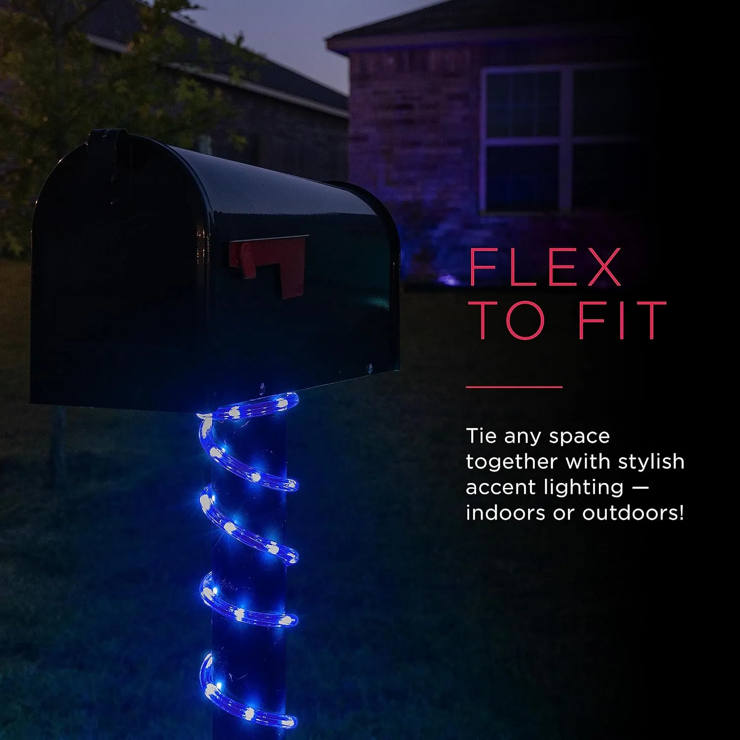 UltraPro LED Rope Lights, 25ft Premium Smoke Black Rope, Color Changing Light, RGB, Indoor/Outdoor, Discreet, Elegant, Flexible, Linkable, Durable, Rope Lights Outdoor, 63244