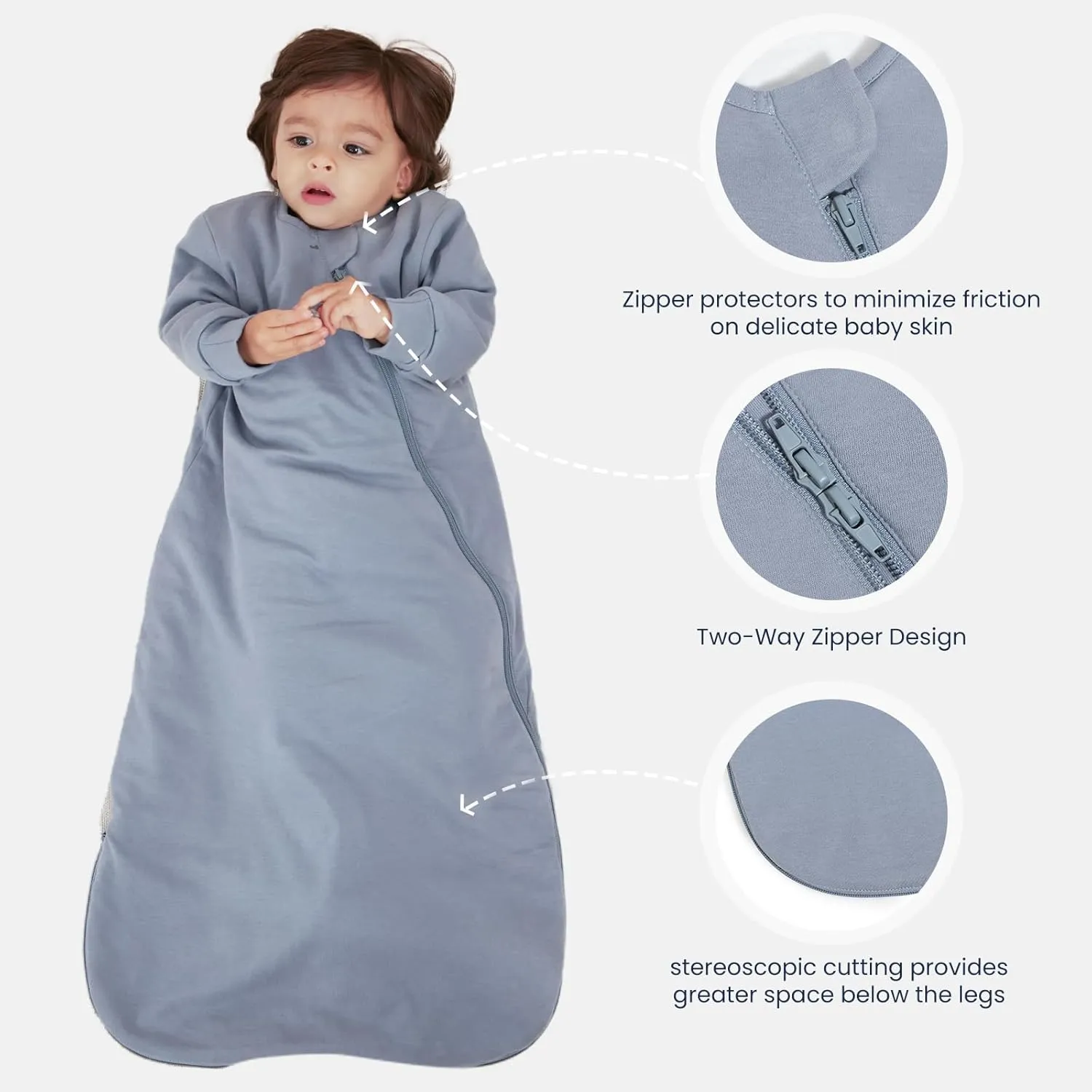 Unisex Sleeping Bag for Babies and Toddlers 1.0 Tog Sleep Sack 6-18Months, Baby Sleep Sack, Newborn Sleep Sack, Wearable Blanket Baby,One piece Long sleeves,Gifts for Baby