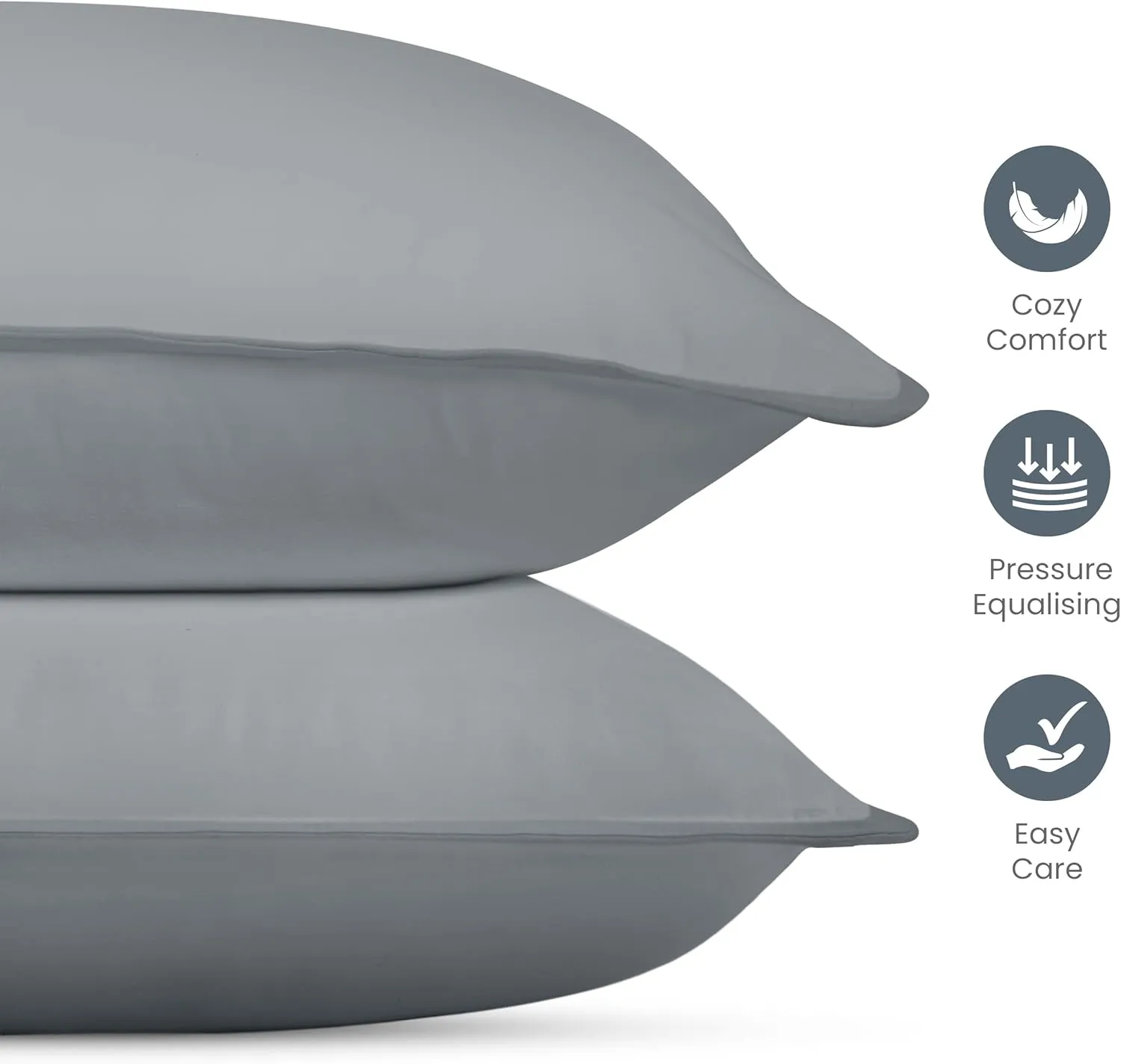 Utopia Bedding Bed Pillows for Sleeping (Grey), Queen Size, Set of 2, Hotel Pillow, Cooling Pillows for Side, Back or Stomach Sleepers