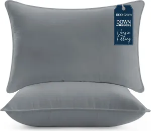 Utopia Bedding Bed Pillows for Sleeping (Grey), Queen Size, Set of 2, Hotel Pillow, Cooling Pillows for Side, Back or Stomach Sleepers