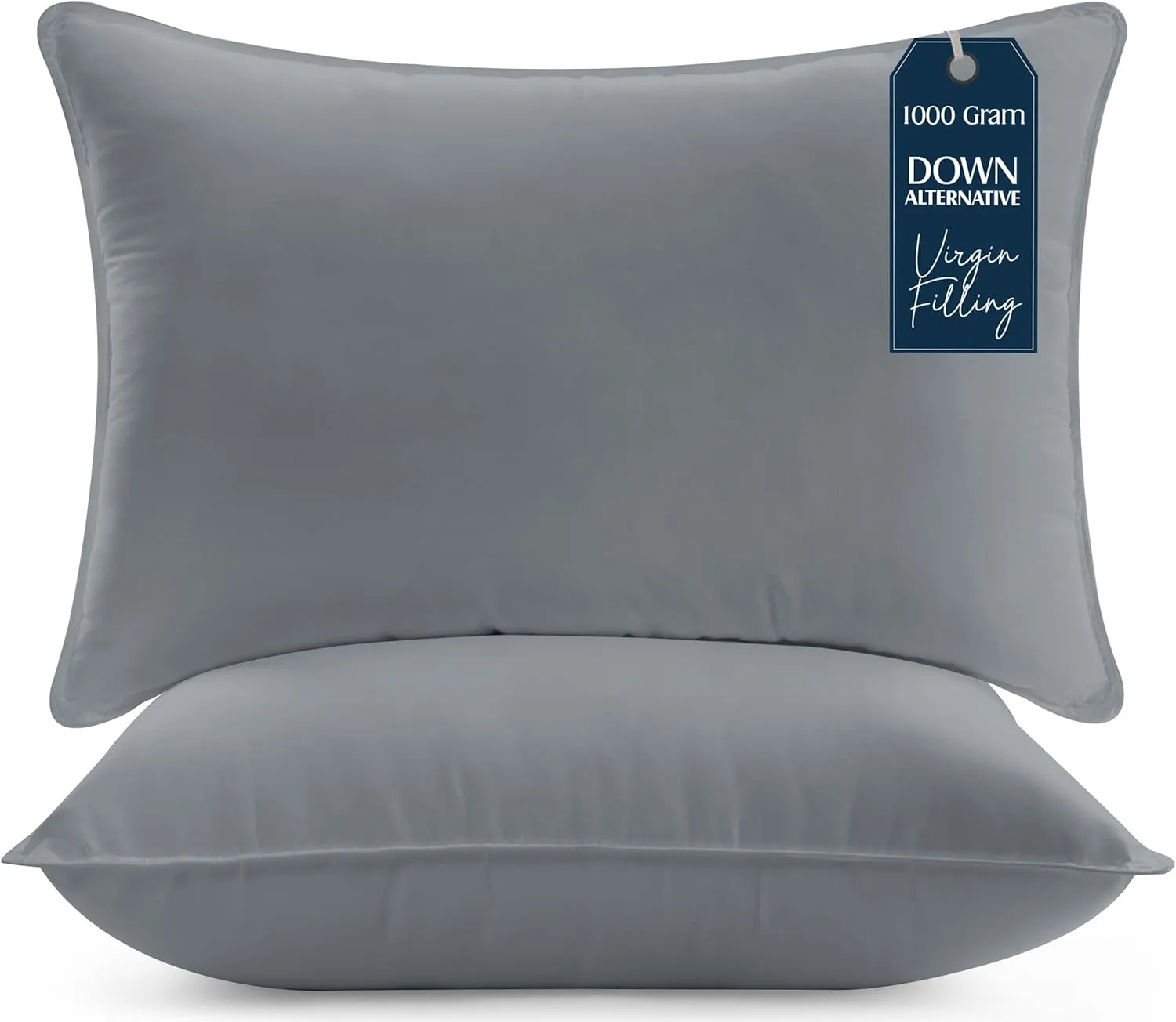 Utopia Bedding Bed Pillows for Sleeping (Grey), Queen Size, Set of 2, Hotel Pillow, Cooling Pillows for Side, Back or Stomach Sleepers