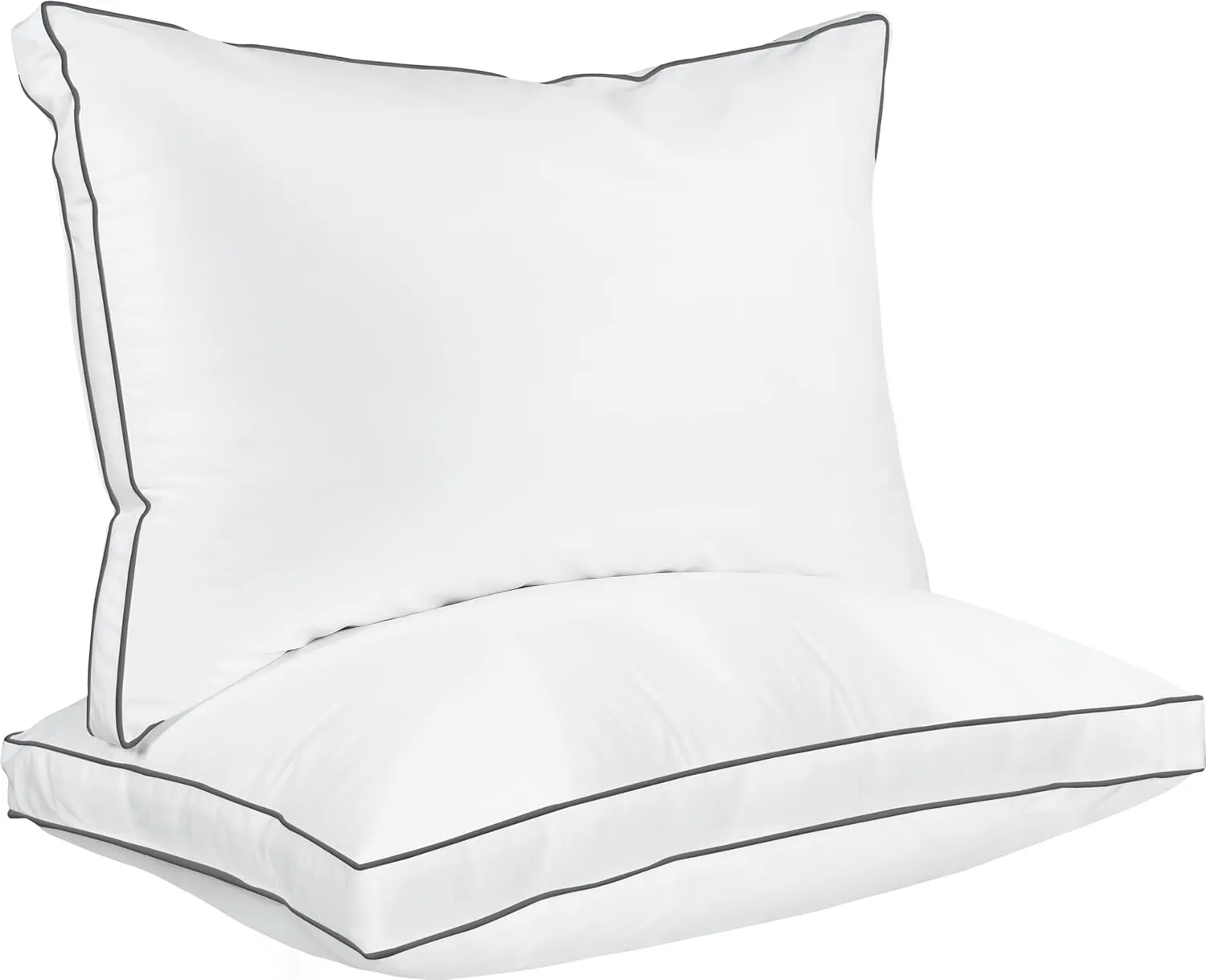 Utopia Bedding Bed Pillows for Sleeping Queen Size (Grey/White), Set of 2, Cooling Hotel Quality, Gusseted Pillow for Back, Stomach or Side Sleepers