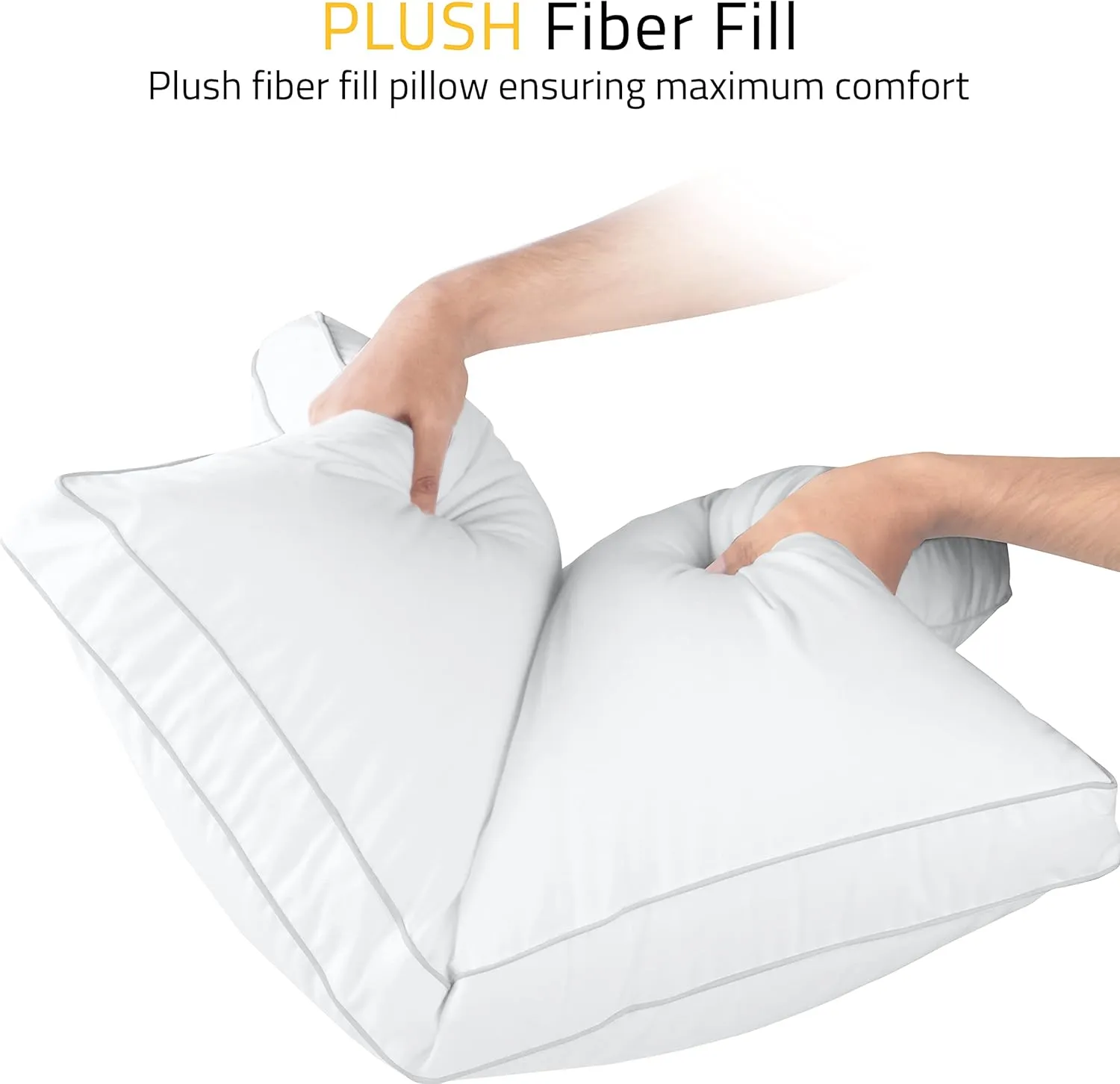Utopia Bedding Bed Pillows for Sleeping Standard Size (White), Set of 2, Cooling Hotel Quality, Gusseted Pillow for Back, Stomach or Side Sleepers