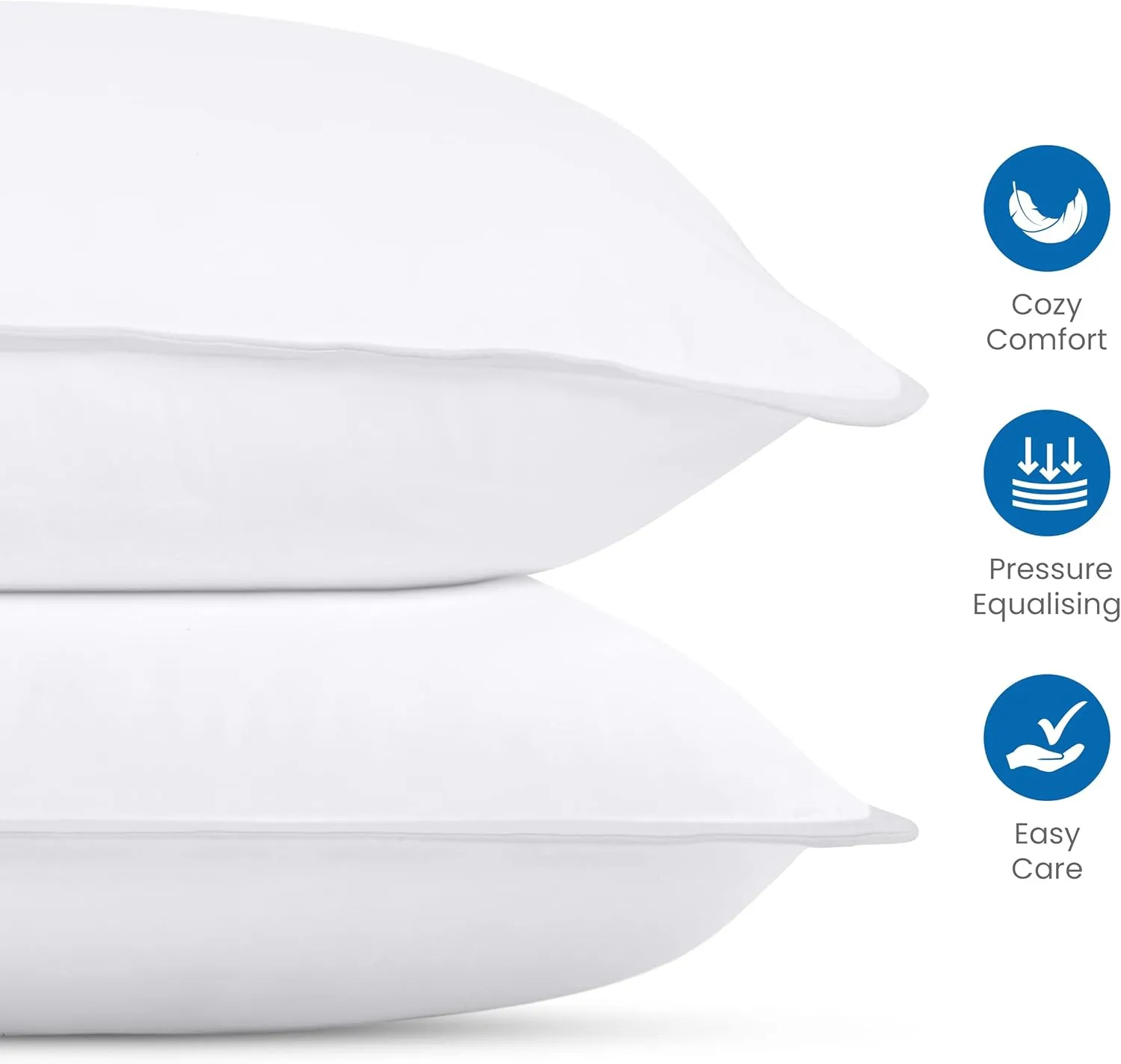 Utopia Bedding Bed Pillows for Sleeping (White), Standard Size, Set of 2, Hotel Pillow, Cooling Pillows for Side, Back or Stomach Sleepers