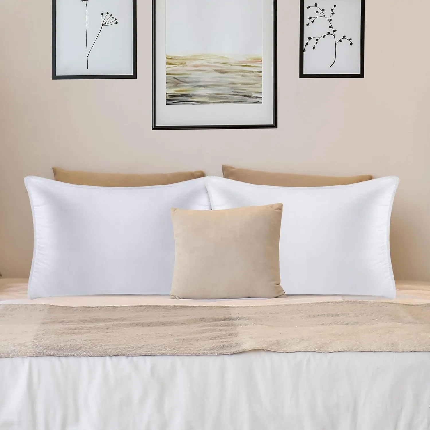 Utopia Bedding Bed Pillows for Sleeping (White), Standard Size, Set of 2, Hotel Pillow, Cooling Pillows for Side, Back or Stomach Sleepers