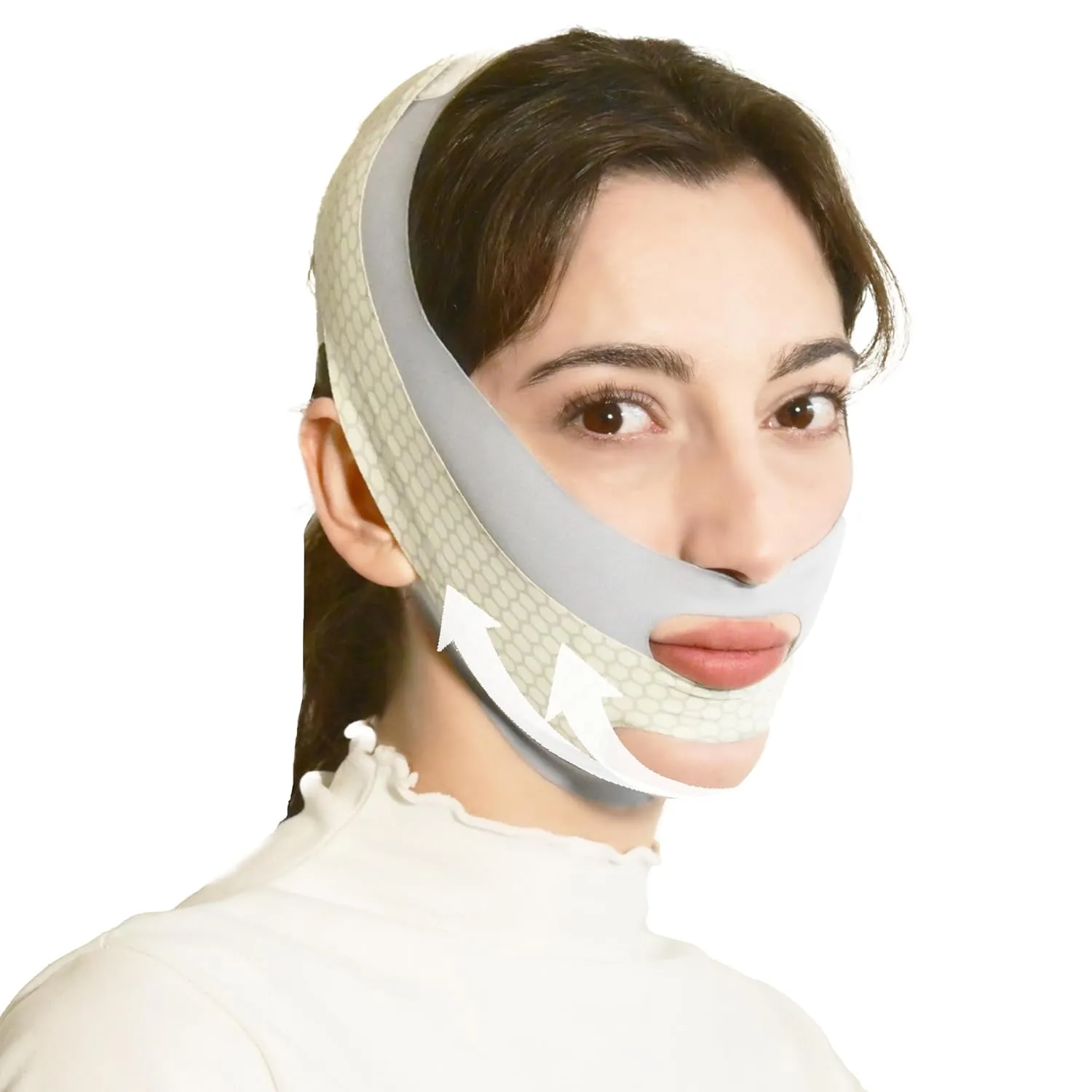 V Line Lifting Mask Chin Strap for Sleeping, Face Lifting Strap, Chin Lifting Mask, Chin Strap, Jawline Shaper, Jaw Strap, Double Chin Reducer, Face Lift Tape & Snoring Solution (Grey)