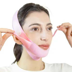 V Line Lifting Mask Chin Strap for Sleeping, Face Lifting Strap, Chin Strap, Chin Lifting Mask, Jawline Shaper, Jaw Strap, Double Chin Reducer, Face Lift Tape & Snoring Solution (Pink)