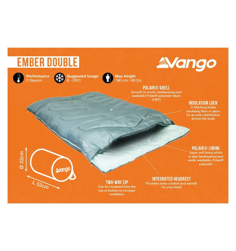 Vango Ember Double Sleeping Bag Mineral Green
