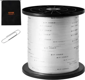 VEVOR Polyester Pull Tape, 1250 lbs Tensile Capacity, Professional Flat Rope 1053' x 1/2" Extended Reel, Polyester Webbing Suitable for Packaging in Crafting, Gardening and Commercial Electrical