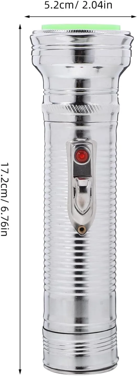 Vintage 80's Metal Flashlight Hand-held Retro Battery Operated Photo Prop Old Style Night Light for Camping