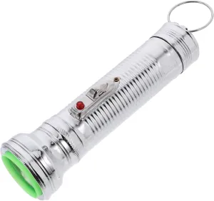 Vintage 80's Metal Flashlight Hand-held Retro Battery Operated Photo Prop Old Style Night Light for Camping