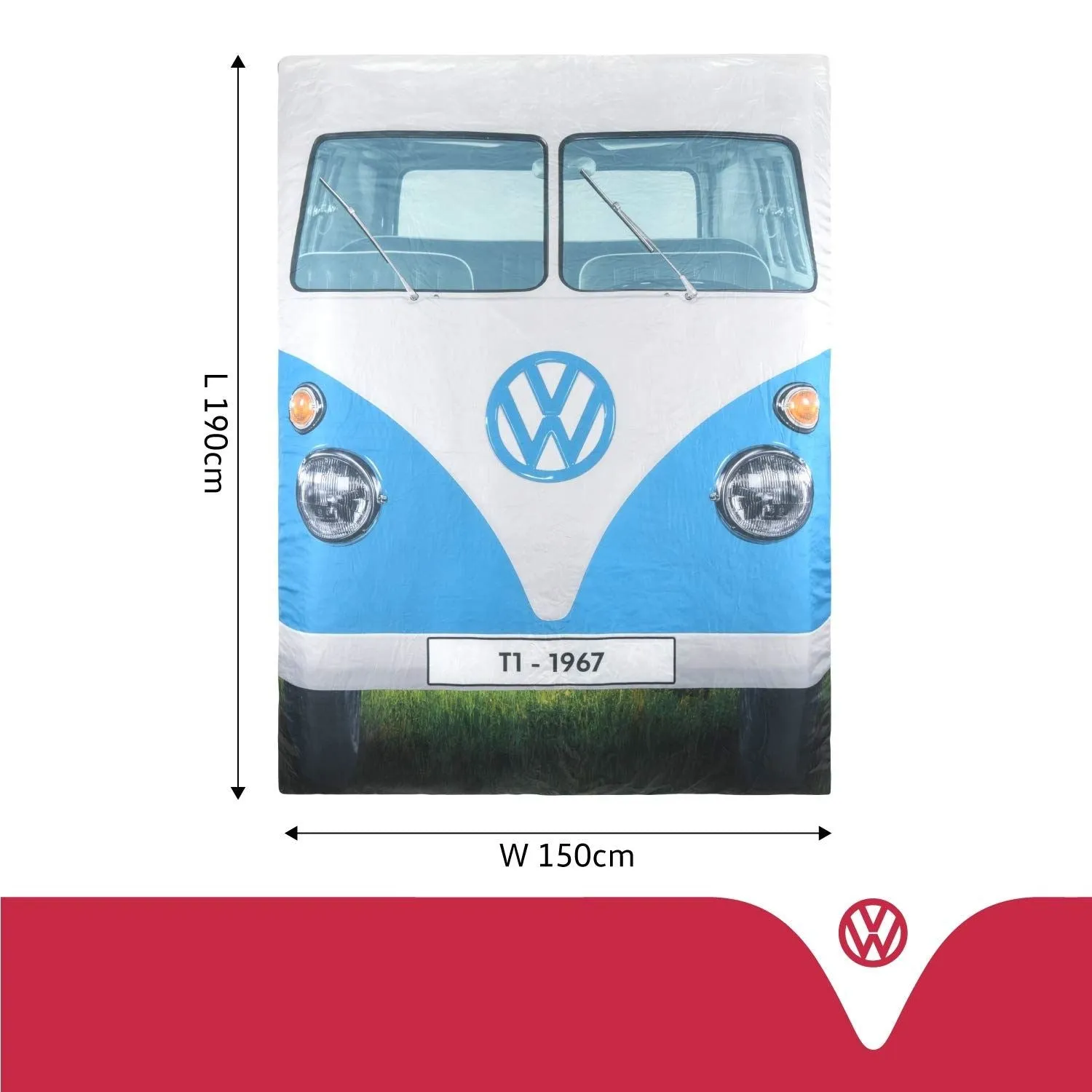 Vw Double Sleeping Bag Reversable Blue/Red 190Cm X 150Cm OL0183