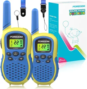 Walkie Talkies for Kids, Kids Walkie Talkies 2 Pack Long Range with Flashlight, 2 Way Radio 22CH with Adjustable Lanyards, Toys for 3-12 Year Old Boys & Girls, Camping, Birthday Gifts, Blue