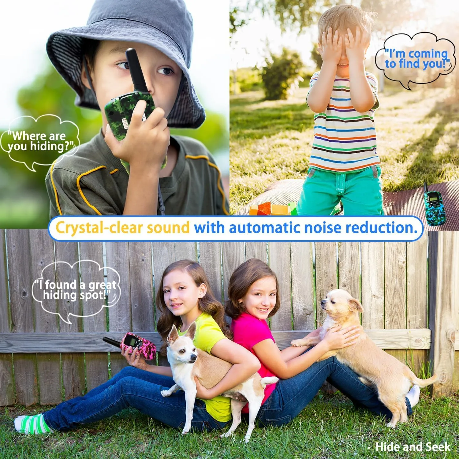 Walkie Talkies for Kids, Walkie Talkie Long Range for Girls Boys, Outdoor Toys for Ages 4-8-12, Built-in Flashlight, 22 Channels, Birthday Gifts for 3 4 5 6 7 8 9 10 Year Old Girl Boys