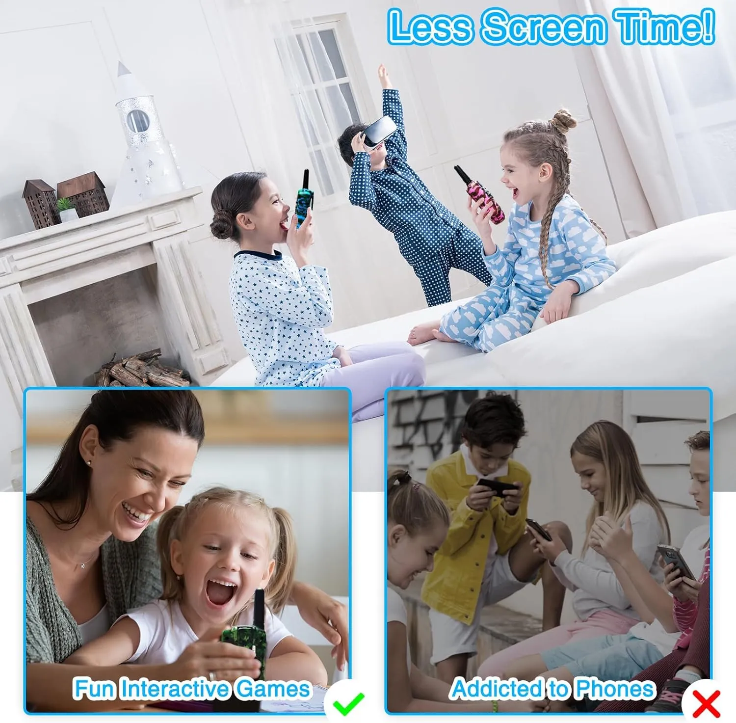 Walkie Talkies for Kids, Walkie Talkie Long Range for Girls Boys, Outdoor Toys for Ages 4-8-12, Built-in Flashlight, 22 Channels, Birthday Gifts for 3 4 5 6 7 8 9 10 Year Old Girl Boys